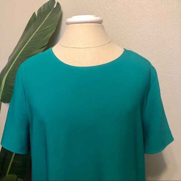 Green Halogen Ruffle Hem Shift Dress, Medium - Picture 2 of 9